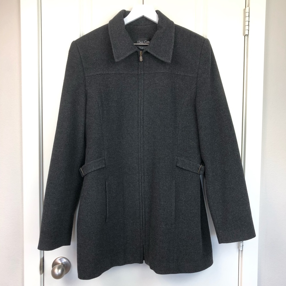 Tall Girl Wool Cashmere Blend Coat in Charcoal Gray Size 12